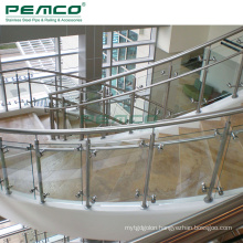 Indoor Stairs Glass Railing Systems Stainless Steel Stair Balustrade Handrails